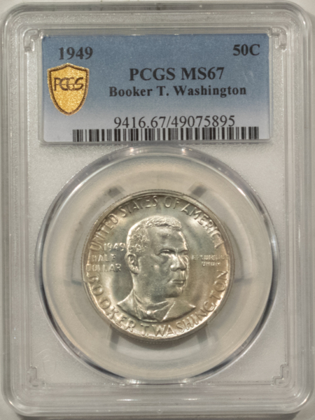 New Certified Coins 1949 BOOKER T WASHINGTON COMMEMORATIVE HALF DOLLAR – PCGS MS-67, SUPERB GEM!