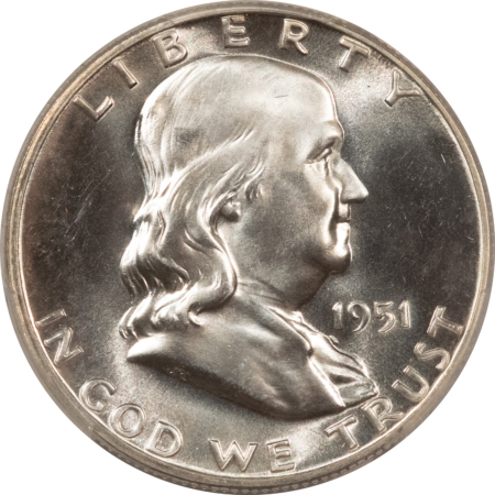 CAC Approved Coins 1951 PROOF FRANKLIN HALF DOLLAR – PCGS PR-66, WHITE, VERY NICE & CAC APPROVED!