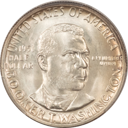 New Certified Coins 1951-D BOOKER T. WASHINGTON COMMEMORATIVE HALF DOLLAR – PCGS MS-66, PQ & SUPERB!