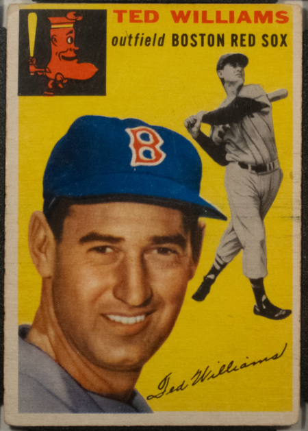 New Store Items 1954 TOPPS #250 TED WILLIAMS, LEGENDARY HOF PLAYER, G/VG UNGRADED EXAMPLE!