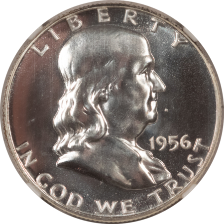 Franklin Halves 1956 TYPE I PROOF FRANKLIN HALF DOLLAR – NGC PF-66, WHITE! NICE LOOK, TOUGH!