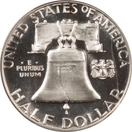 Franklin Halves 1956 PROOF FRANKLIN HALF DOLLAR, TYPE 2 – PCGS PR-68 CAM, BLACK & WHITE CAMEO