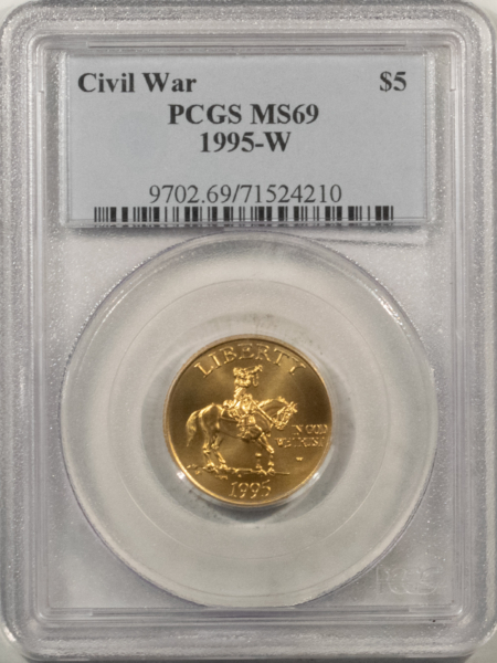 Modern Gold Commems 1995-W $5 CIVIL WAR COMMEMORATIVE GOLD – PCGS MS-69