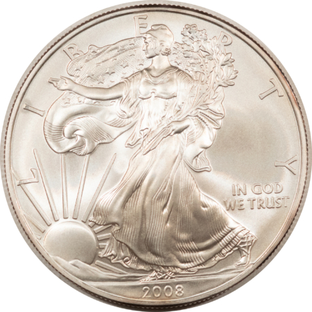 Bullion 2008 $1 AMERICAN SILVER EAGLE, 1 OZ .999 – UNCIRCULATED SUPERB GEM!