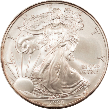 Bullion 2008 $1 AMERICAN SILVER EAGLE, 1 OZ .999 – UNCIRCULATED SUPERB GEM!
