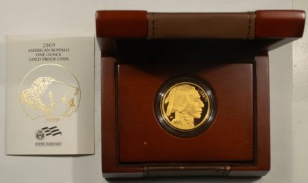 Bullion 2009-W 1 OZ .9999 FINE GOLD $50 AMERICAN PROOF BUFFALO, FRESH GEM W/ BOX & COA