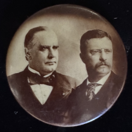New Store Items 1900 McKINLEY-ROOSEVELT 1 3/4″ SEPIA JUGATE CAMPAIGN BUTTON-A NEAR MINT BEAUTY!