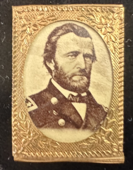 New Store Items 1868 ULYSSES S. GRANT 20 x 26mm ALBUMEN, PHOTO/SHELL ARE BOTH BRIGHT & NEAR-MINT