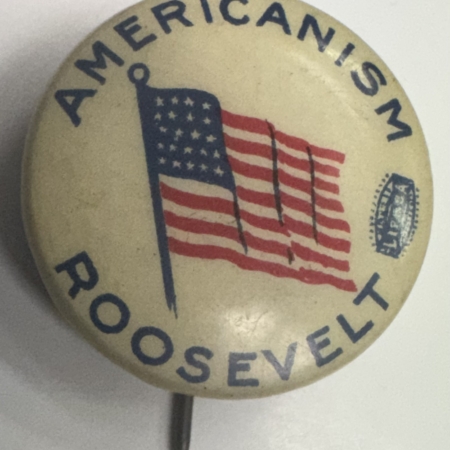 New Store Items SCARCE 1904 (?) THEODORE ROOSEVELT “AMERICANISM” 7/8″ CAMPAIGN BUTTON-nr MINT!