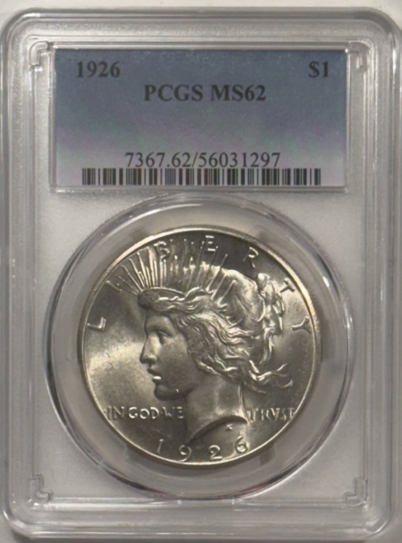 New Certified Coins 1926 $1 PEACE DOLLAR – PCGS MS-62, SUPER PREMIUM QUALITY!