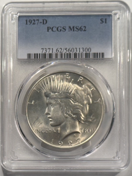 New Certified Coins 1927-D $1 PEACE DOLLAR – PCGS MS-62