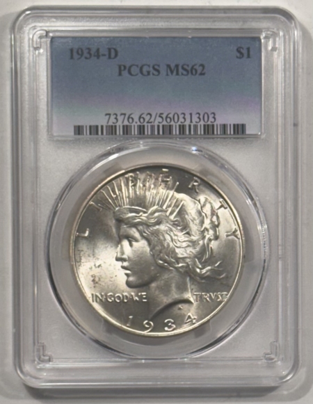 New Certified Coins 1934-D $1 PEACE DOLLAR – PCGS MS-62