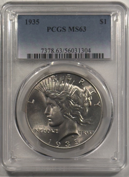 New Certified Coins 1935 $1 PEACE DOLLAR – PCGS MS-63, LOOKS 64+, SUPER PREMIUM QUALITY!