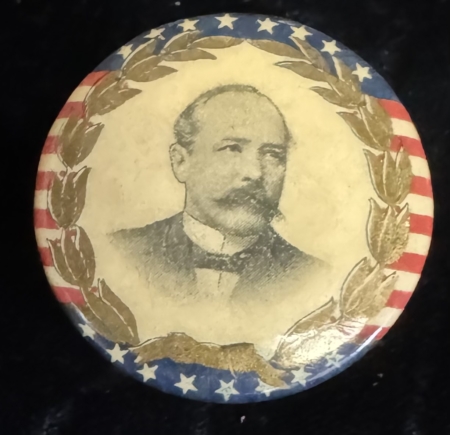 New Store Items 1904 ALTON PARKER 1 1/4″ CELLULOID CAMPAIGN BUTTON, NEAR-MINT, PULVER BACKPAPER!
