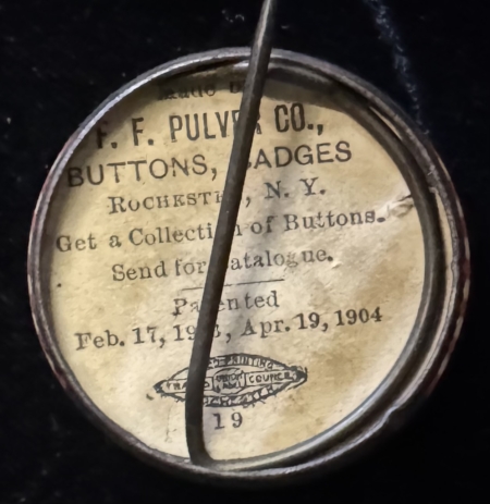 New Store Items 1904 ALTON PARKER 1 1/4″ CELLULOID CAMPAIGN BUTTON, NEAR-MINT, PULVER BACKPAPER!