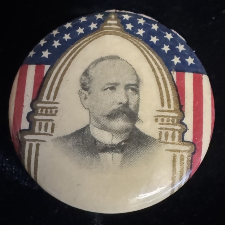New Store Items 1904 ALTON PARKER 1 1/4″ CELLULOID CAMPAIGN BUTTON, NEAR-MINT, PULVER BACKPAPER!