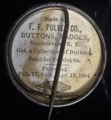New Store Items 1904 ALTON PARKER 1 1/4″ CELLULOID CAMPAIGN BUTTON, NEAR-MINT, PULVER BACKPAPER!
