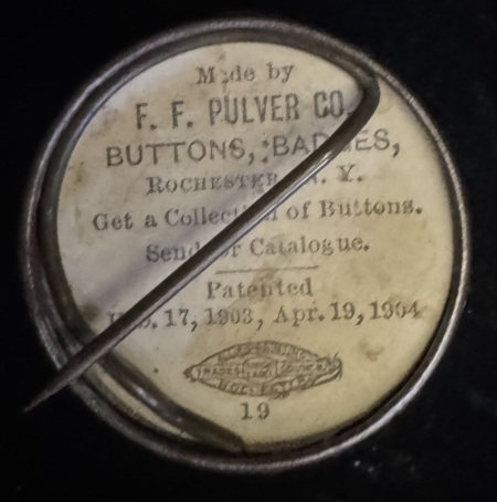 New Store Items 1904 ALTON PARKER 1 1/4″ CELLULOID CAMPAIGN BUTTON, NEAR-MINT, PULVER BACKPAPER!