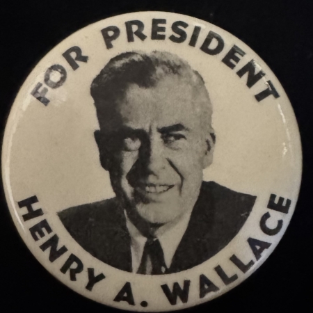 New Store Items 1948 HENRY A WALLACE FOR PRESIDENT 1 3/4″ CELLULOID CAMPAIGN BUTTON-NEAR MINT!