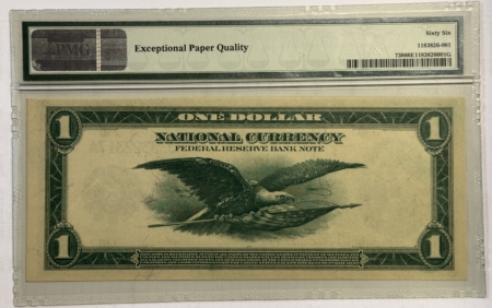 Large Federal Reserve Notes 1918 $1 FEDERAL RESERVE BANK NOTE-KANSAS CITY, PMG GEM UNC-66 EPQ; UNIMRPOVABLE!