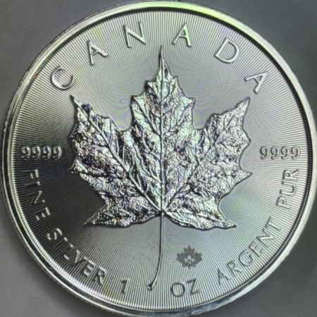 Bullion 2021 $5 CANADA .9999 SILVER MAPLE LEAF ORIGINAL 25 COIN ROLL, W/ MAPLE PRIVY GEM