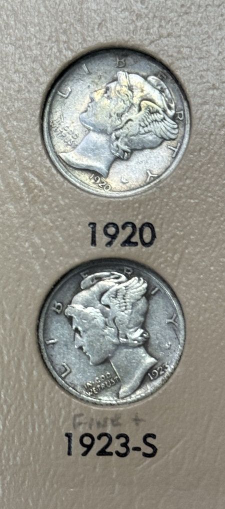 Mercury Dimes 1916-1945-S 79 COIN PARTIAL MERCURY DIME SET W/ EXTRAS – G-AU MOSTLY VG+, DANSCO