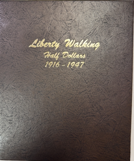 New Store Items 1916-1947-D WALKING LIBERTY HALF DOLLAR 65 COIN COMPLETE SET, DANSCO, MOSTLY VG+