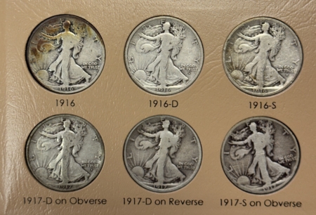 New Store Items 1916-1947-D WALKING LIBERTY HALF DOLLAR 65 COIN COMPLETE SET, DANSCO, MOSTLY VG+