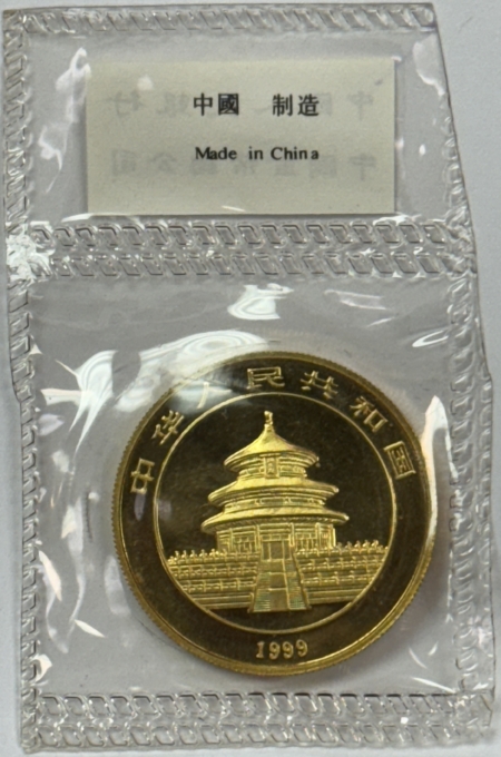 Bullion 1999 CHINA 1 OZ .999 GOLD PANDA 100 YUAN – UNCIRCULATED, SEALED ORIGINAL PLASTIC