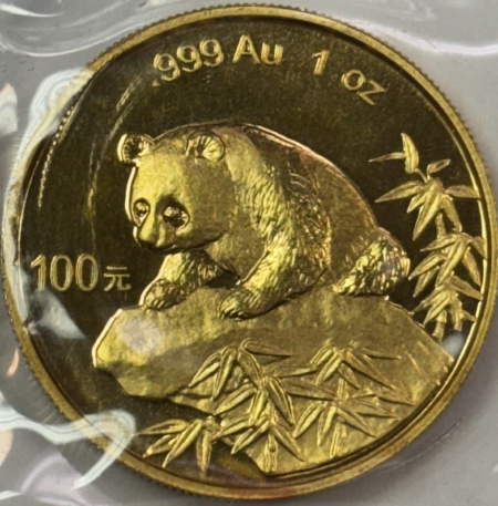 Bullion 1999 CHINA 1 OZ .999 GOLD PANDA 100 YUAN – UNCIRCULATED, SEALED ORIGINAL PLASTIC