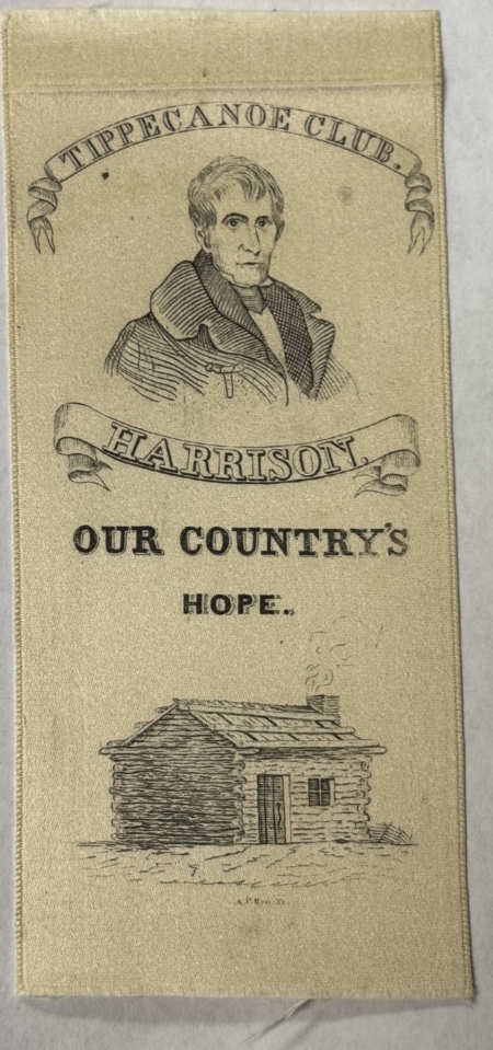 New Store Items RARE Wm H. HARRISON “OUR COUNTRY’S HOPE” 2 5/8″ x 6″ SILK CAMPAIGN RIBBON-MINT!
