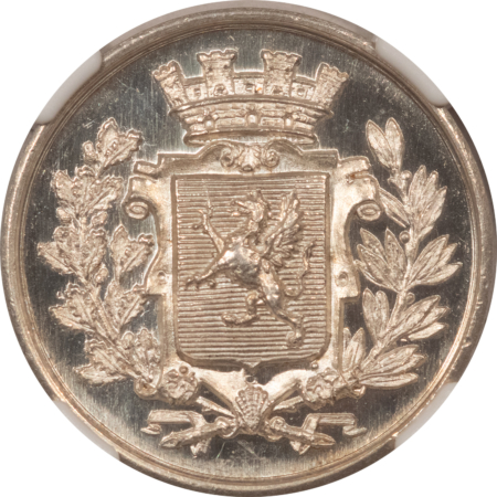 Exonumia UNDATED DATED FRANCE SILVER JETON, 27MM, SAINT BRIEUC E: CORNUCOPIA NGC MS-64 PL