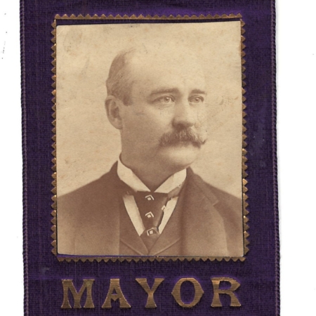 New Store Items 1890 EDWIN STUART FOR MAYOR (PHILADELPHIA) 2 1/2″ X 6 1/2″ SILK RIBBON W/ PHOTO