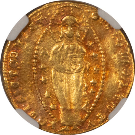 New Store Items 1343-54 VENICE ITALY GOLD DUCAT, ANDREA DANDOLO – NGC XF DETAILS DAMAGE, FR-1221