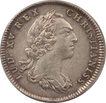 Exonumia FRANCE JETON 1752 FEUARDENT-847, LOUIS XV, 28mm SILVER, PCGS XF DETAIL-CLEANED