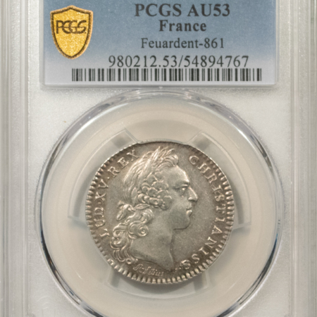 Exonumia FRANCE JETON 1759 FEUARDENT-861, 29mm SILVER, PCGS AU-53