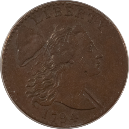 Flowing Hair Large Cents 1794 FLOWING HAIR LARGE CENT HEAD OF 1794, S-41, R3 – PCGS XF-40 NICE! PLANCHET!
