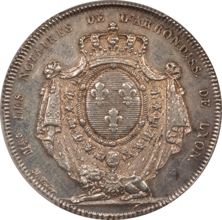 Exonumia FRANCE JETON 1805 LEROUGE-170, SILVER 32mm, PCGS AU-58, FRESH & ORIGINAL