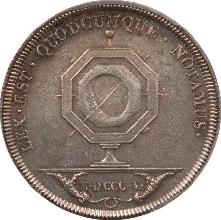 Exonumia FRANCE JETON 1805 LEROUGE-170, SILVER 32mm, PCGS AU-58, FRESH & ORIGINAL