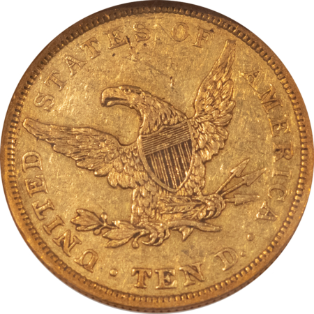 $10 1839 $10 LIBERTY GOLD EAGLE, HEAD OF 38 LG LETTERS, NGC AU-55 RARE! LOW MINTAGE!