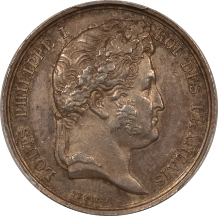 Exonumia FRANCE JETON 1845-60 SOCIETY OF AGRICULTURE & ARTS MAIN, 26mm SILVER-PCGS AU-55