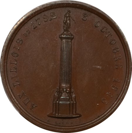 Exonumia FRANCE MEDAL, 1845 SIEGE OF LILLE BRONZED CU, 26mm, PCGS SP-62, SPECIMEN