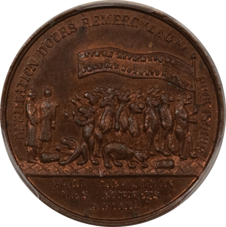 Exonumia FRANCE MEDAL, FRENCH REVOLUTION OF 1848, COLLIGNON-264, PCGS UNC DETAILS SCRATCH