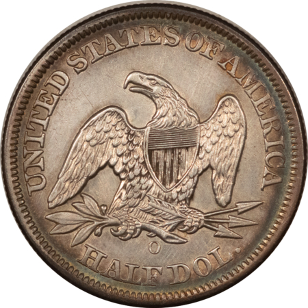Half Dollars 1855-O SEATED LIBERTY HALF DOLLAR, ARROWS – UNCIRCULATED, THOROUGHLY CLEANED!