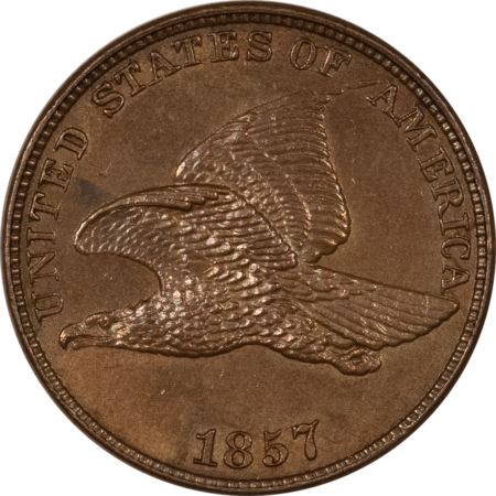 Flying Eagle 1857 FLYING EAGLE CENT – UNCIRCULATED, GEM LOOK BUT NOT ENTIRELY ORIGINAL!