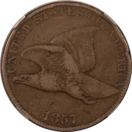 Flying Eagle 1857 FLYING EAGLE CENT – NGC VF-30, VAULT BOX SERIES 3 EDITION HOLDER