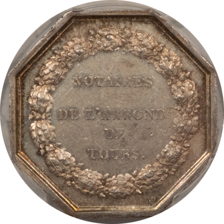 Exonumia FRANCE JETON, 1860-79 LEROUGE-408 ABEILLE, 30mm SILVER, PCGS AU-58-LOOKS PL