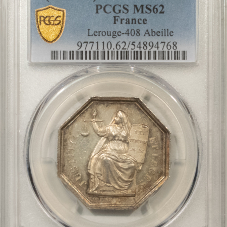 Exonumia FRANCE JETON 1860-79 LEROUGE-408 ABEILLE, 30mm SILVER, PCGS MS-62