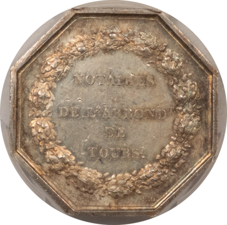 Exonumia FRANCE JETON 1860-79 LEROUGE-408 ABEILLE, 30mm SILVER, PCGS MS-62