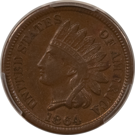 Indian 1864 INDIAN CENT, BRONZE – PCGS AU-53 BN